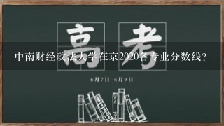 中南财经政法大学在京2020各专业分数线？