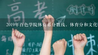 2019年百色学院体育系分数线，体育分和文化分