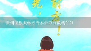 贵州民族大学专升本录取分数线2021