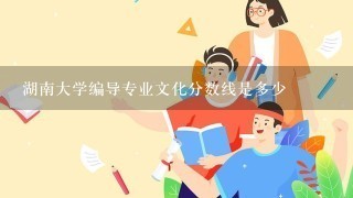 湖南大学编导专业文化分数线是多少