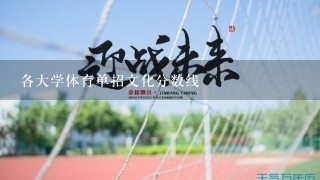 各大学体育单招文化分数线