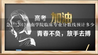 急!!!2013湘南学院临床专业分数线预计多少，湖南考生高出二本线36分能进临床吗?跪求!!!