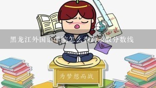 黑龙江外国语学院怎么查询录取分数线