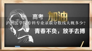 泸州医学院专科专业录取分数线大概多少？