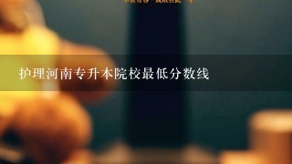 护理河南专升本院校最低分数线