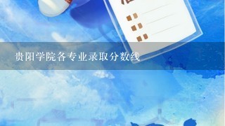 贵阳学院各专业录取分数线