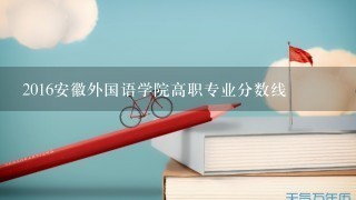 2016安徽外国语学院高职专业分数线