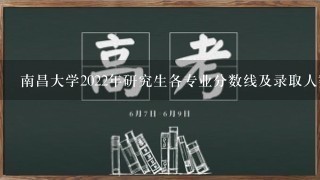 南昌大学2022年研究生各专业分数线及录取人数