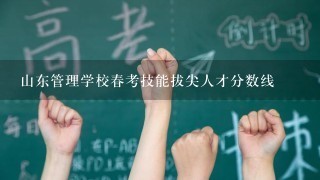 山东管理学校春考技能拔尖人才分数线