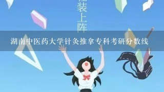 湖南中医药大学针灸推拿专科考研分数线