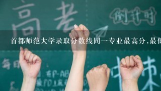 首都师范大学录取分数线同1专业最高分,最低分为什么差好多