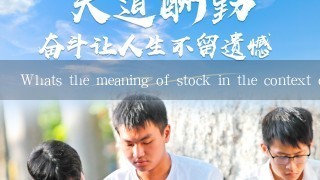 Whats the meaning of stock in the context of a company?